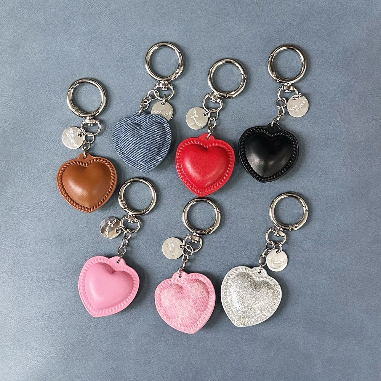 爱心皮质挂件 立体爱心手机链包挂钥匙扣挂件可爱个性手工diy配件