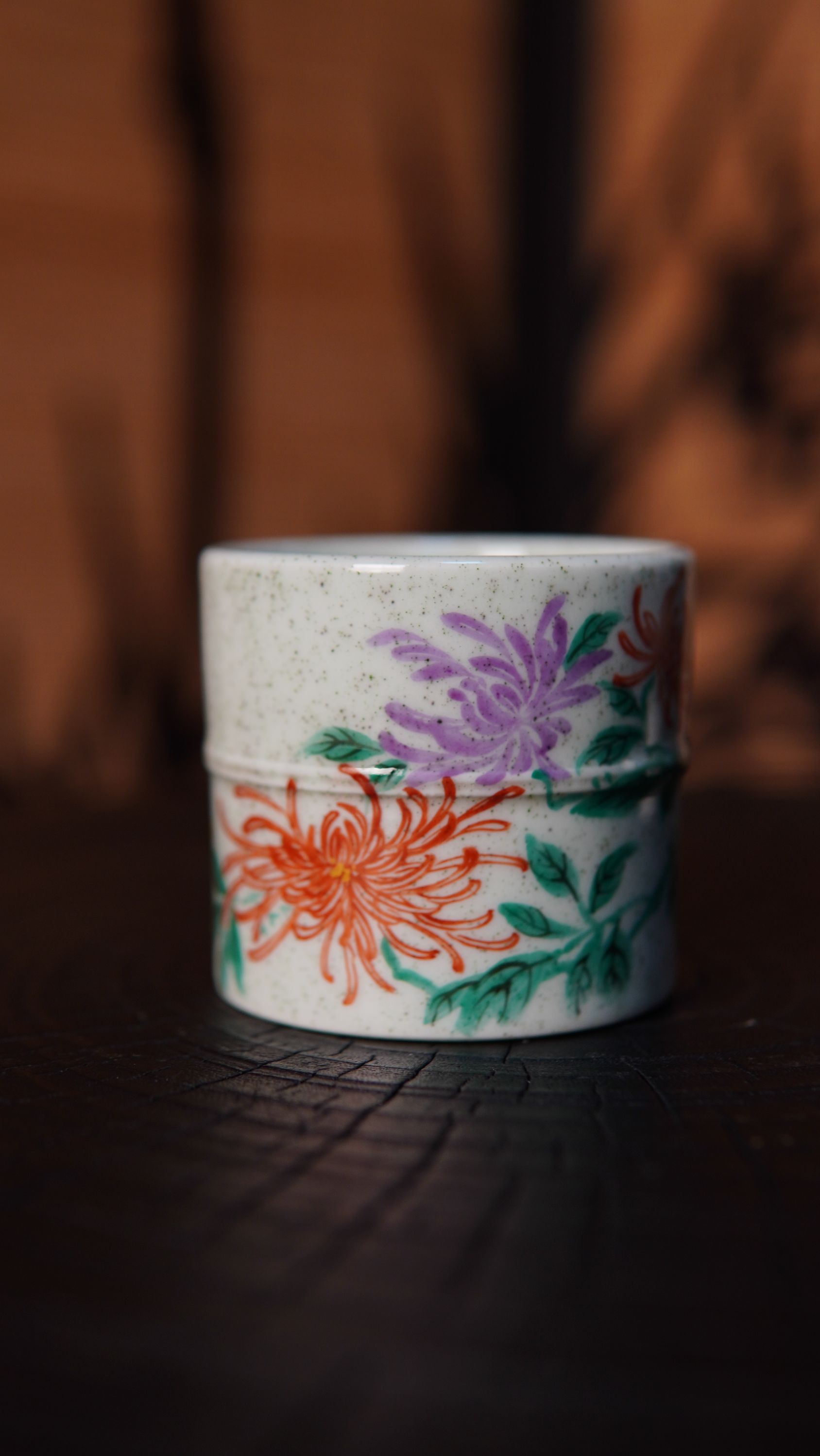 等烟雨-繁花霸王菊主人杯（X1-007）茶杯