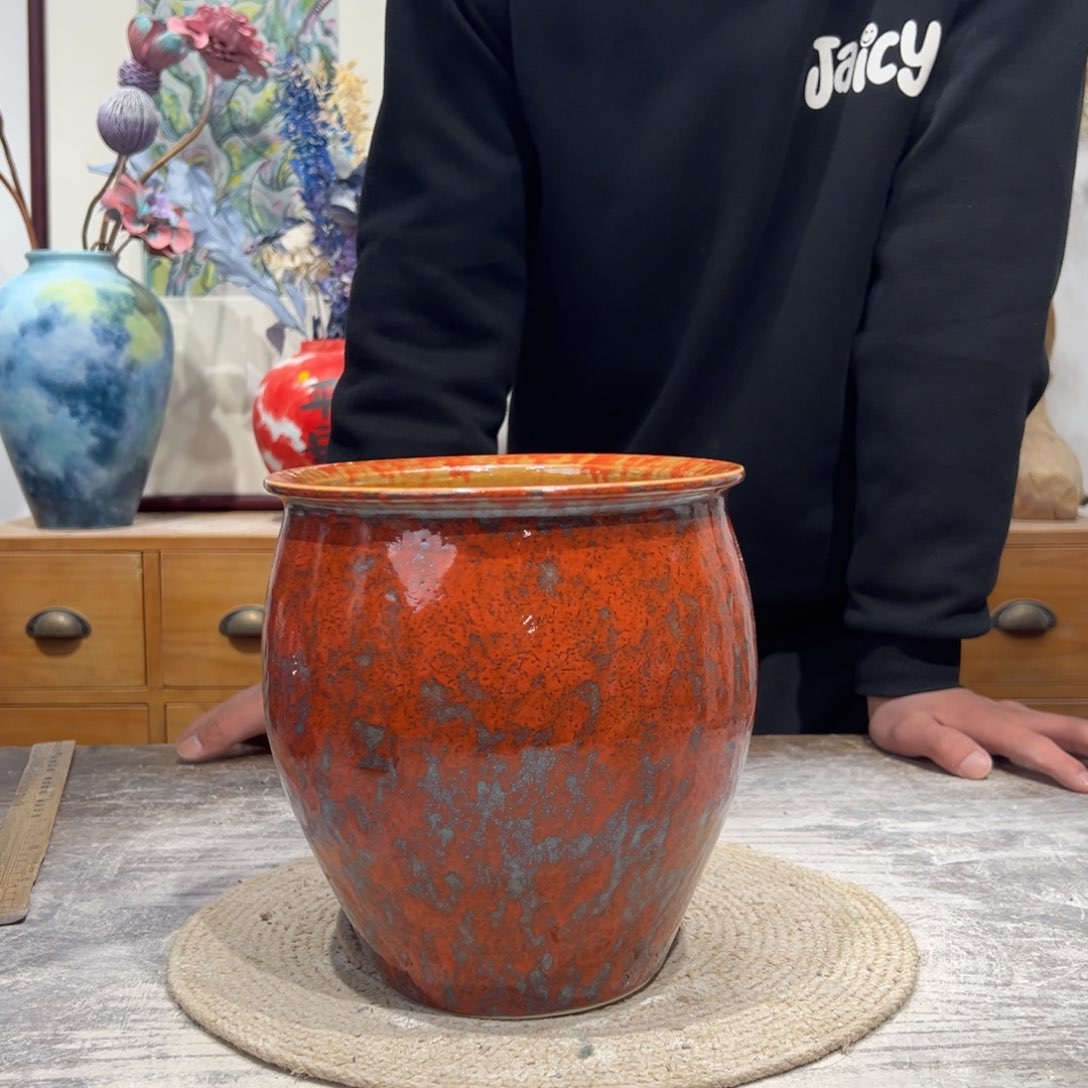 摆件陶瓷花瓶高24口14