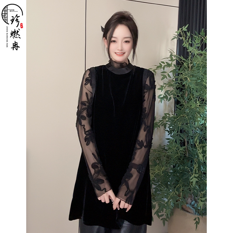 【珍珍新国风】时尚法式性感镂空气质蕾丝新中式国风马夹M-51153
