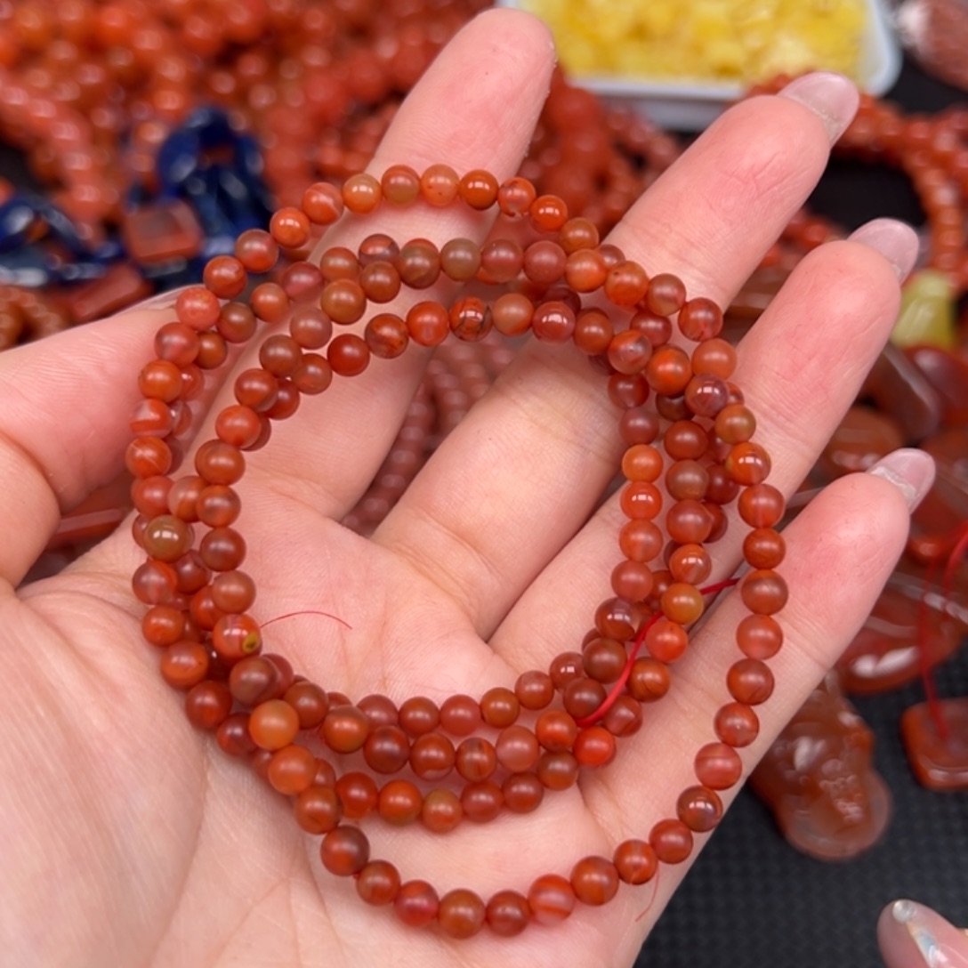 南红玛瑙未镶嵌手链