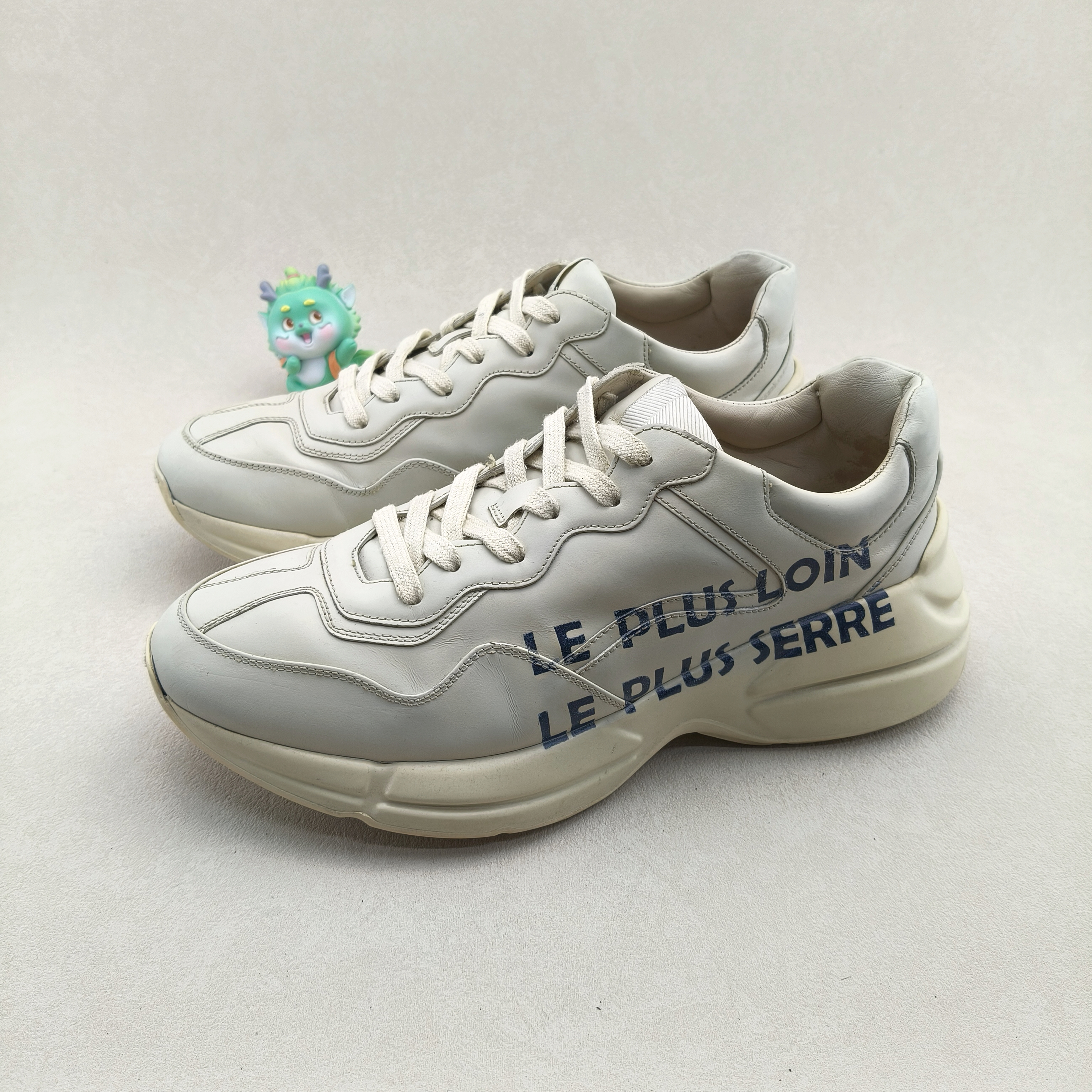 95新 GUCCI/古驰 42码/船锚字母大logo压印 低帮厚底休闲老爹鞋