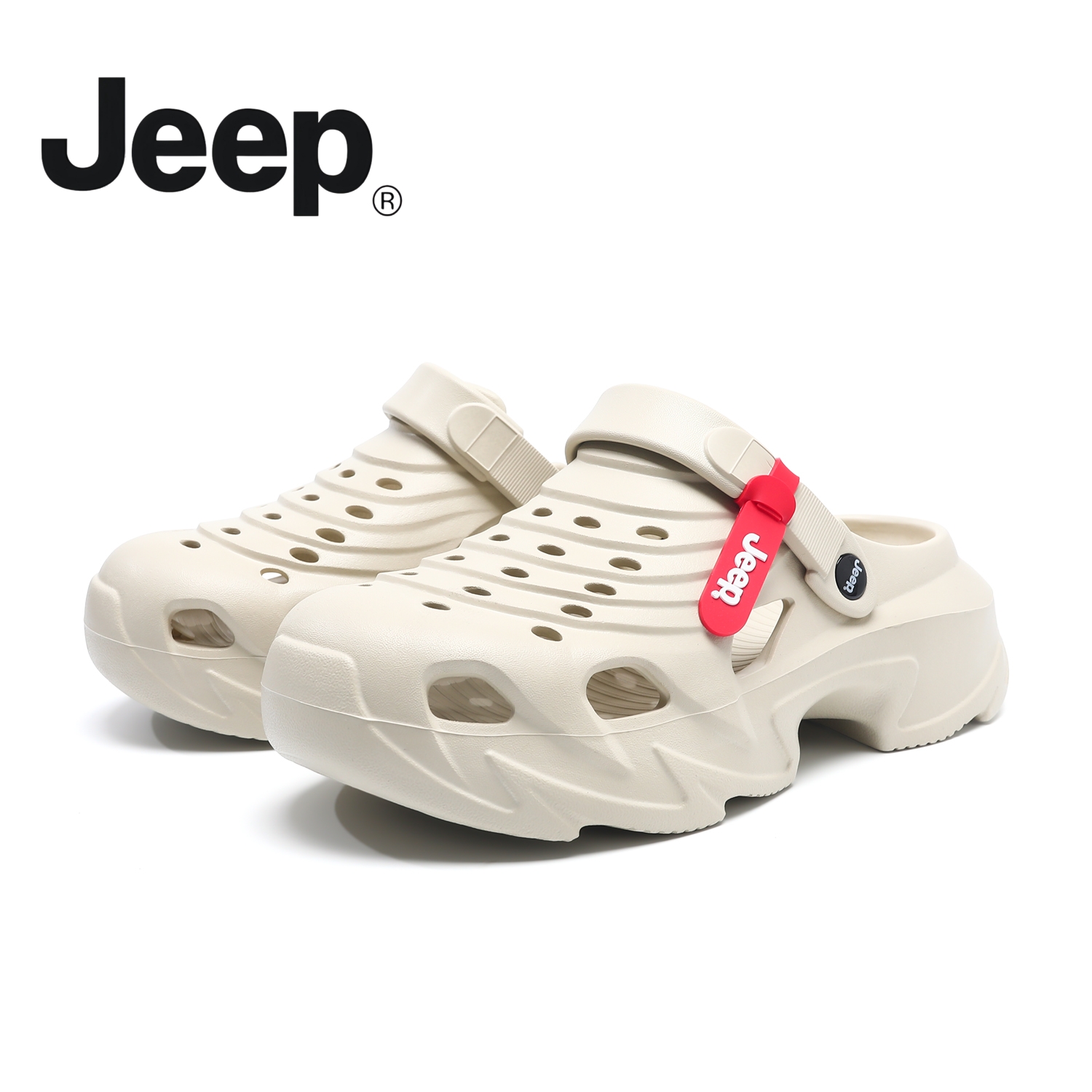 JEEP/吉普夏季洞洞拖鞋男士防滑防臭沙滩鞋软底运动百搭溯溪鞋