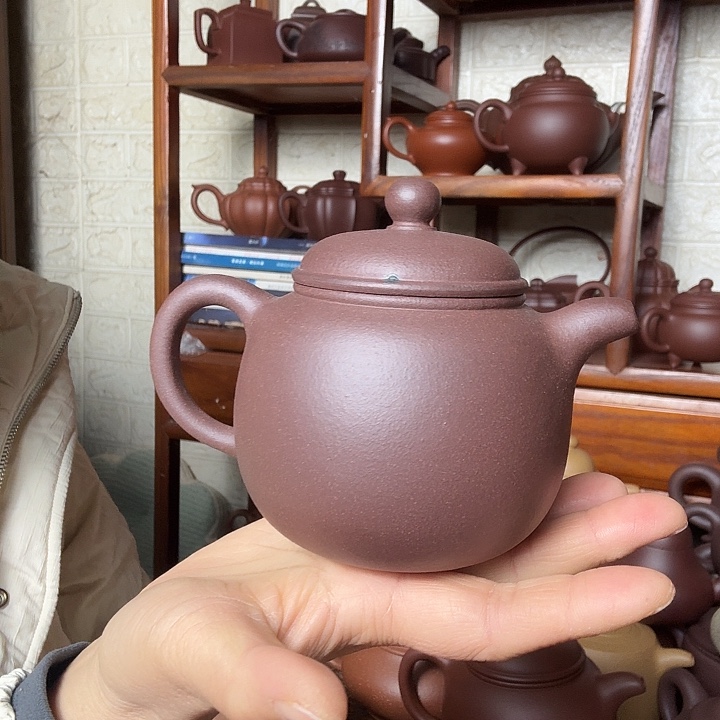 茶壶紫砂鲍尊300cc天青精工半手工