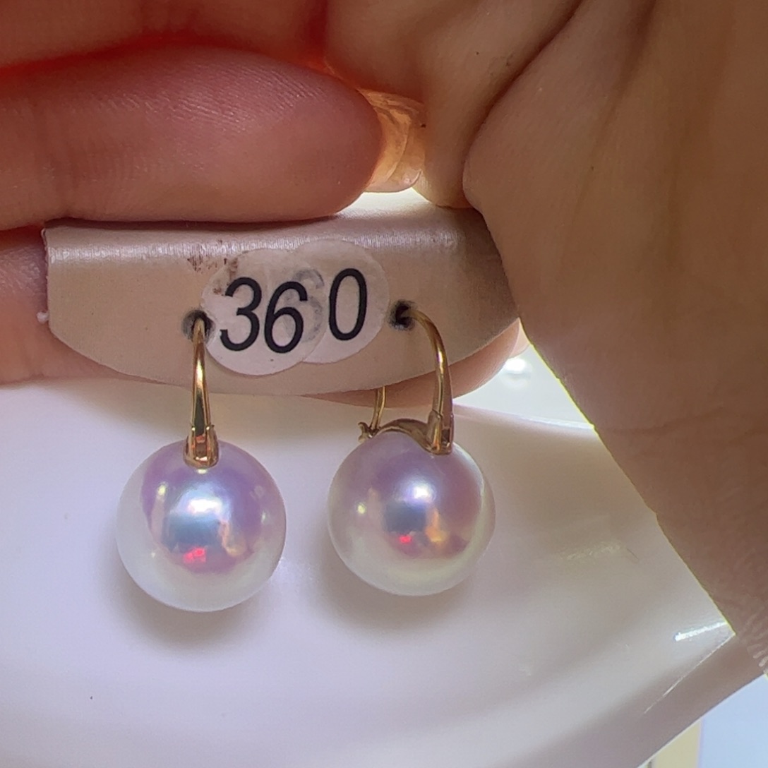 淡水珍珠耳饰18K金镶嵌