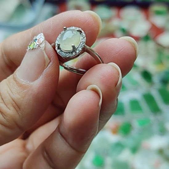 翡翠银S925镀金镶嵌颈饰9