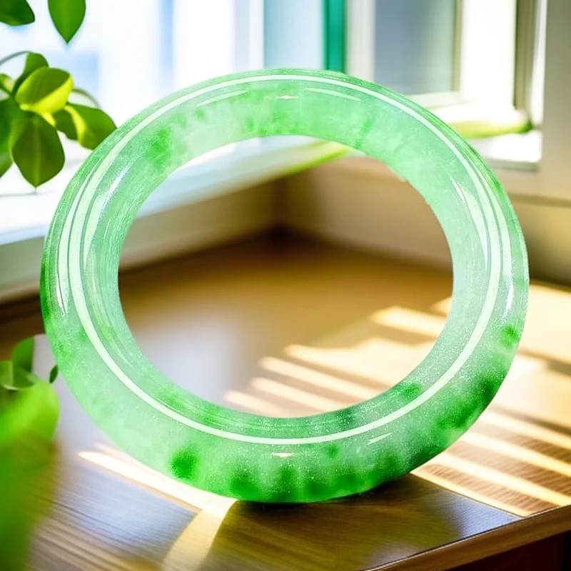 【胖圆条绿飘花手镯】时尚百搭男女同款手镯（多样性发货）