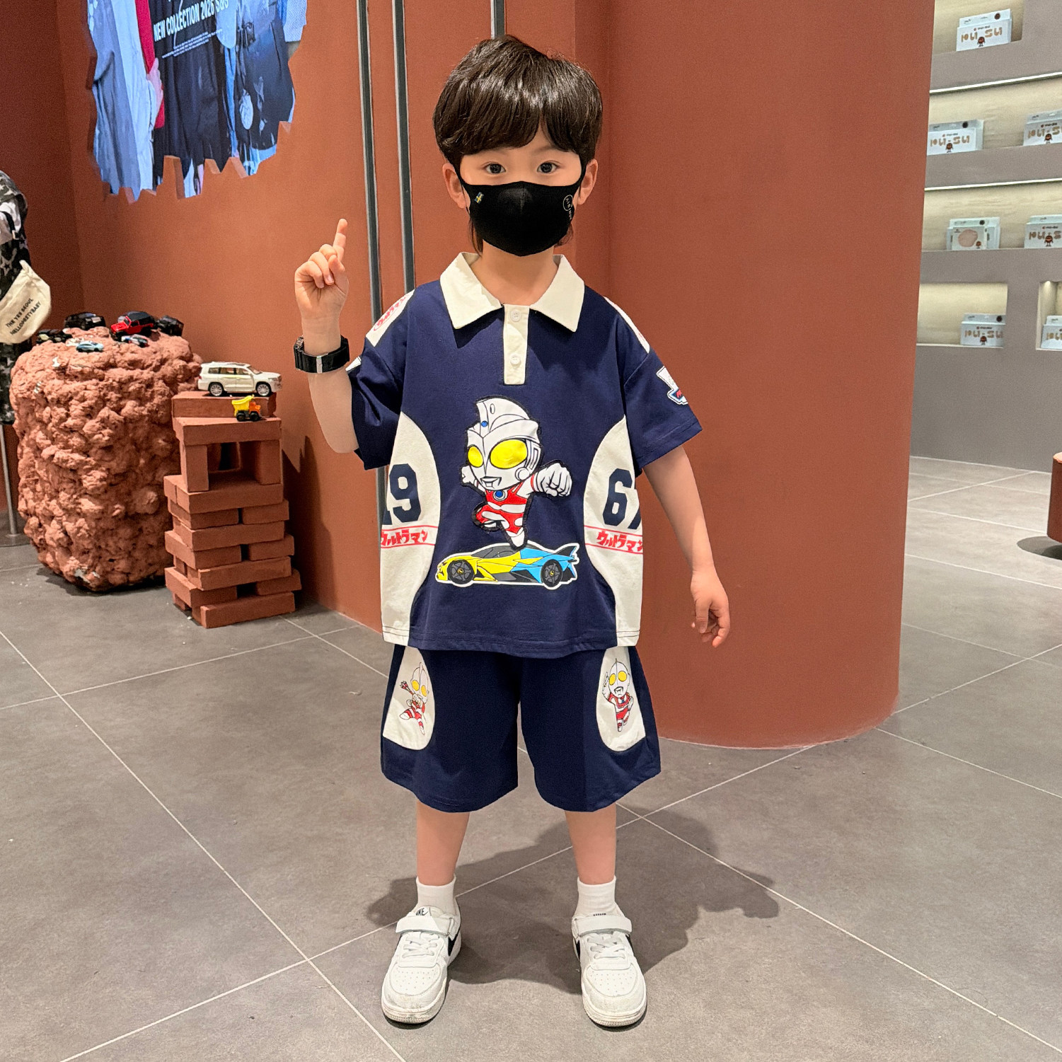 奥特曼男童夏季POLO衫短袖套装2026新款儿童韩版潮酷衣服宝宝夏装