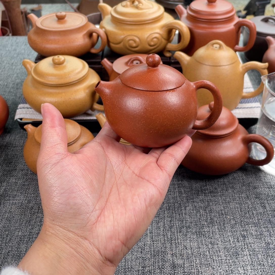 紫砂茶壶红降坡西施全手40目150