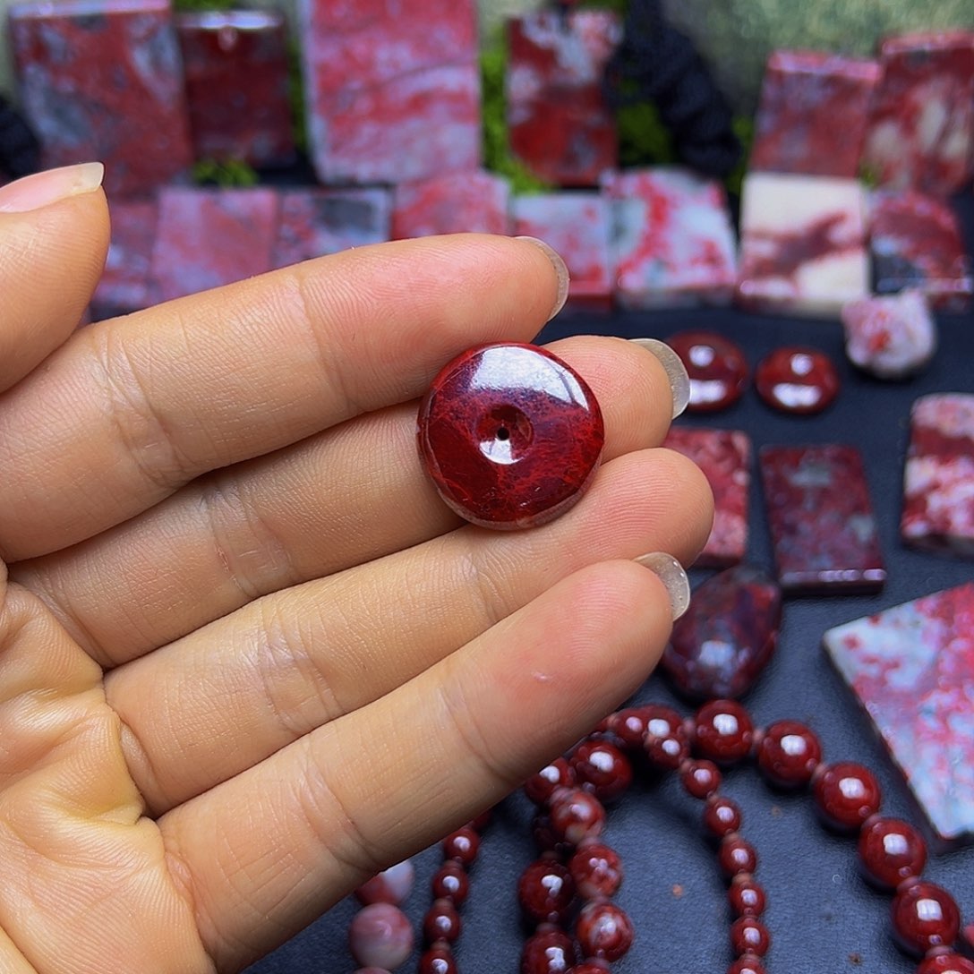 夜***冷天然辰砂朱砂吊坠