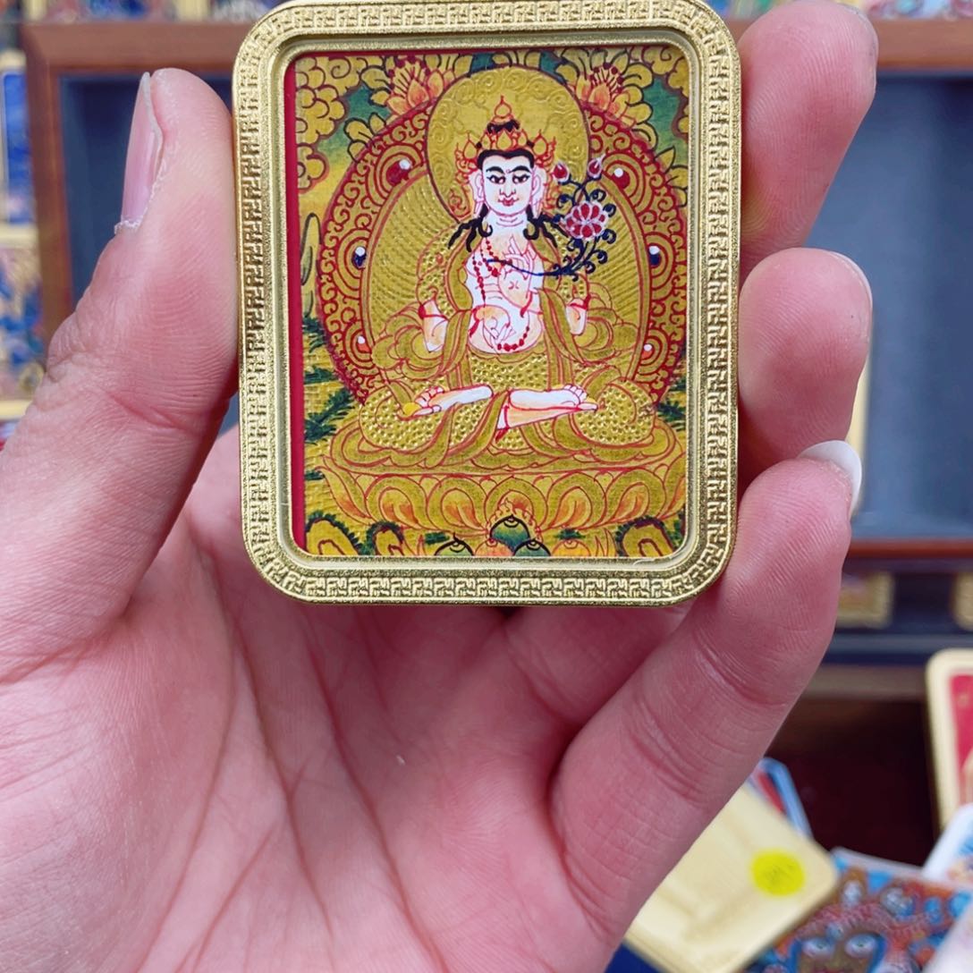 吊坠我****宇纯手绘唐卡大面大势至