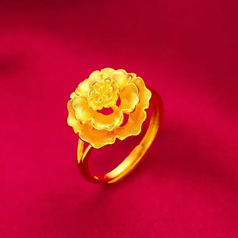 合金戒指 古法时尚百搭三花戒指