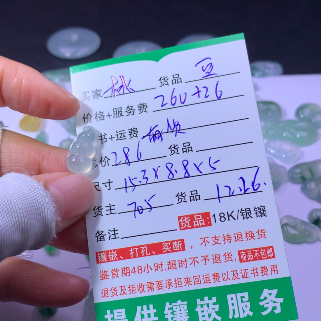 _***a翡翠未镶嵌耳饰豆
