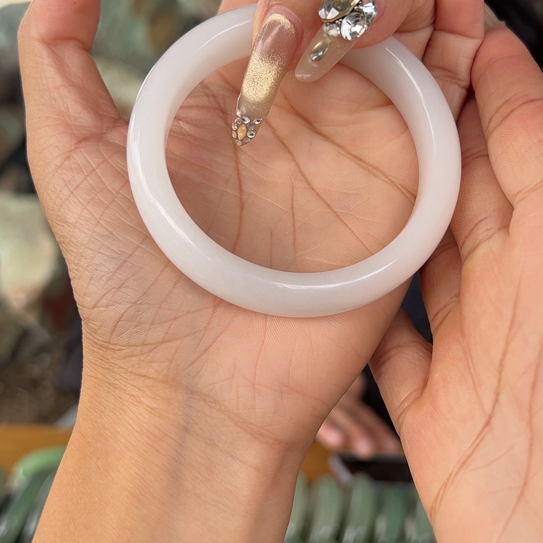 金丝玉白月光手镯