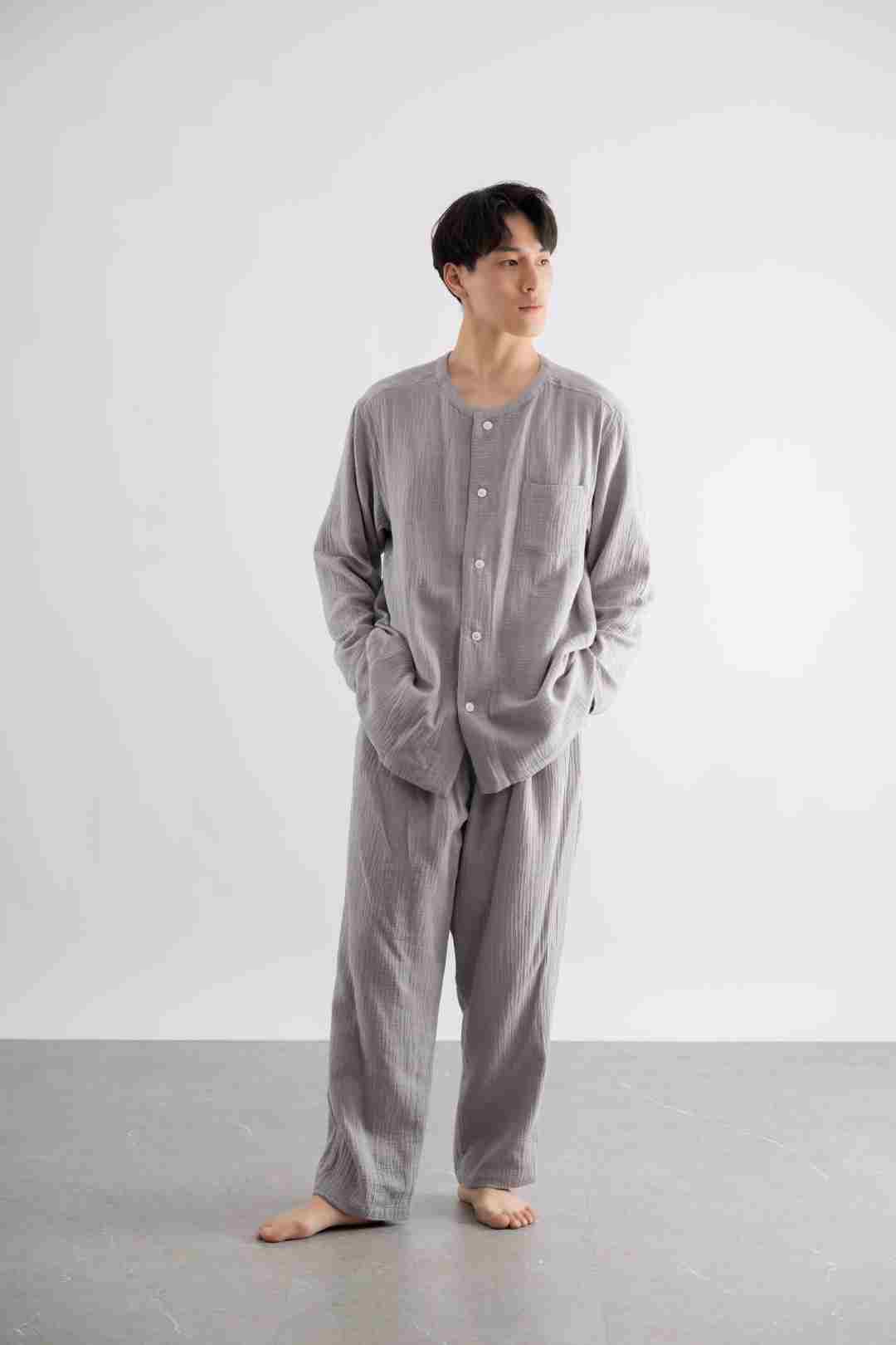 男士长袖春秋秋冬季家居服套装男睡衣(尊墨灰）
