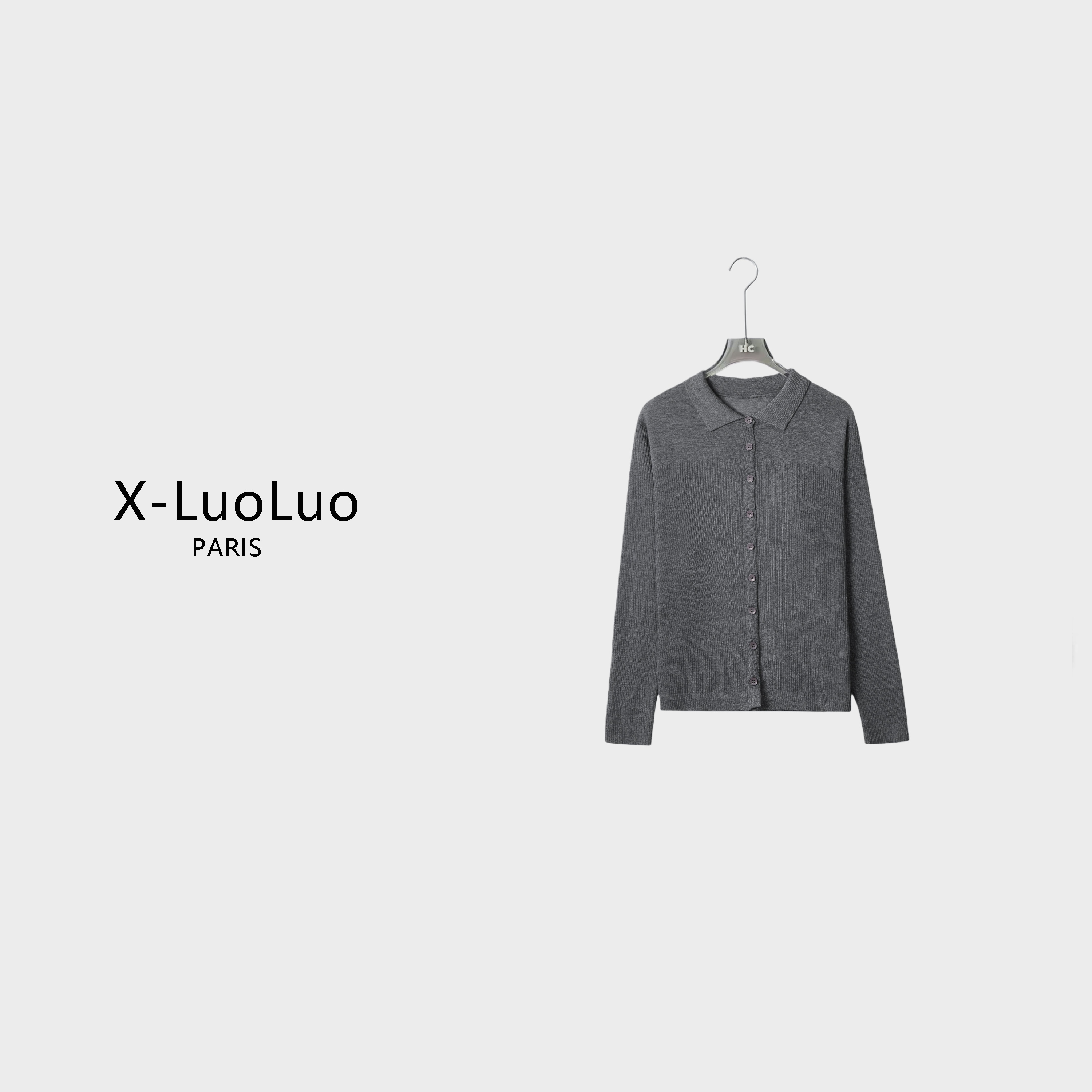 【X-LuoLuo洛洛】云夕风雅丨水溶羊毛翻领长袖开衫上衣女7211