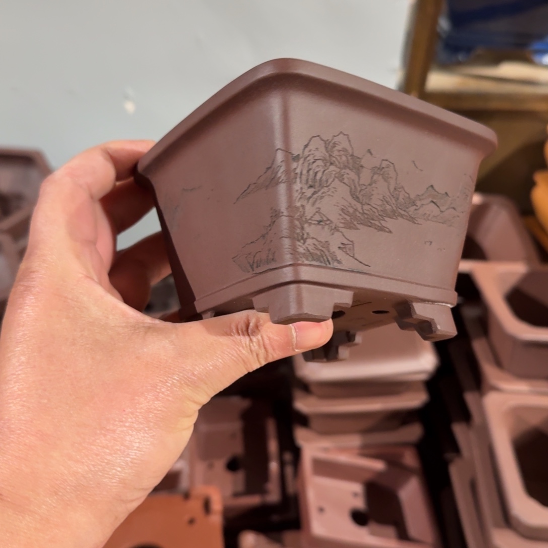 紫砂花盆原矿紫泥