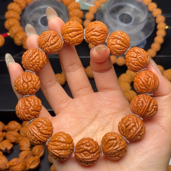 桃核手串18尺寸红魔荔枝（6号链接）