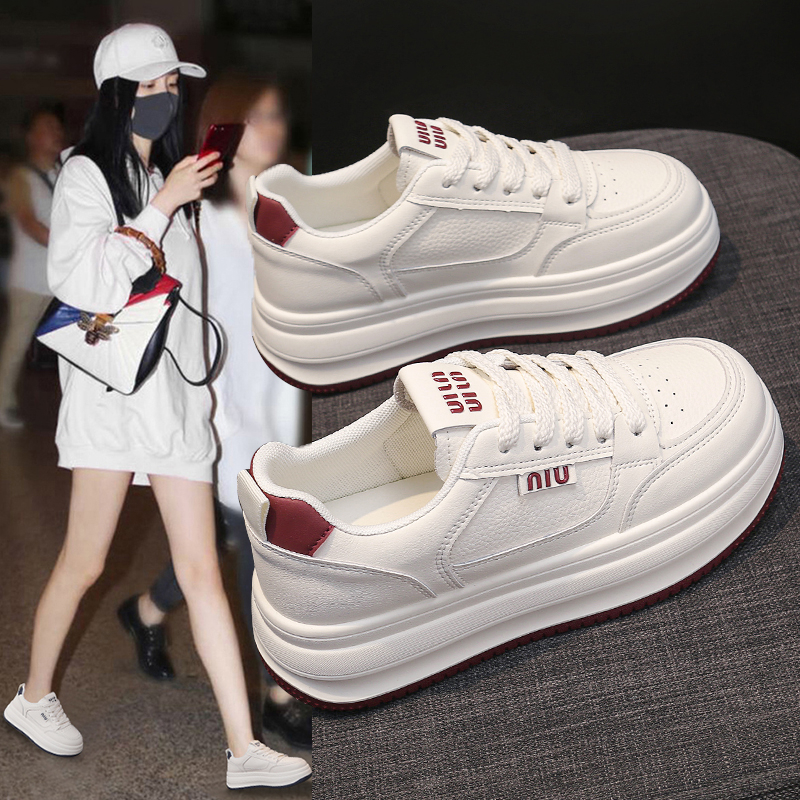 [单里/加绒]韩版女鞋厚底时尚小白鞋透气防滑板鞋学生校园休闲鞋