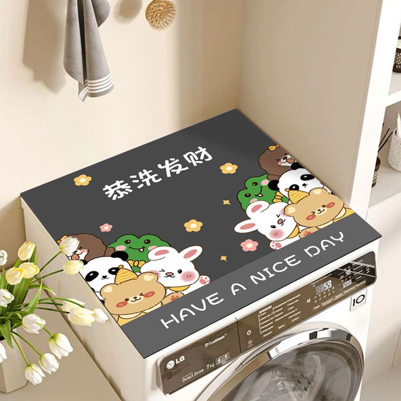 硅藻泥洗衣机盖布台面保护垫微波炉冰箱防尘盖垫吸水软垫万能盖巾