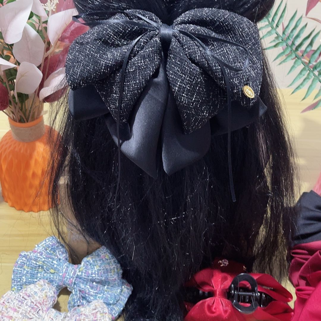 皮质铁合金蝴蝶结发夹