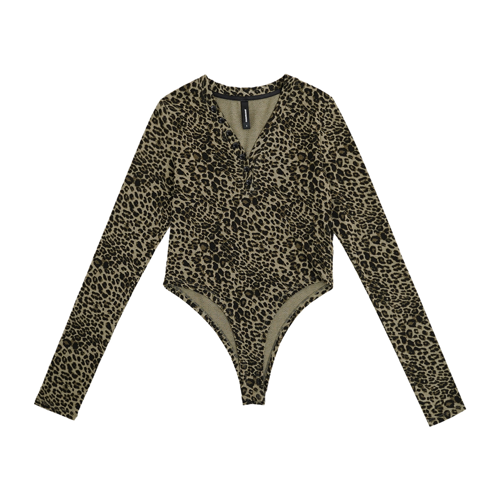 GGAHOLIDAY秋冬舒适百搭豹纹连体打底衫-161035