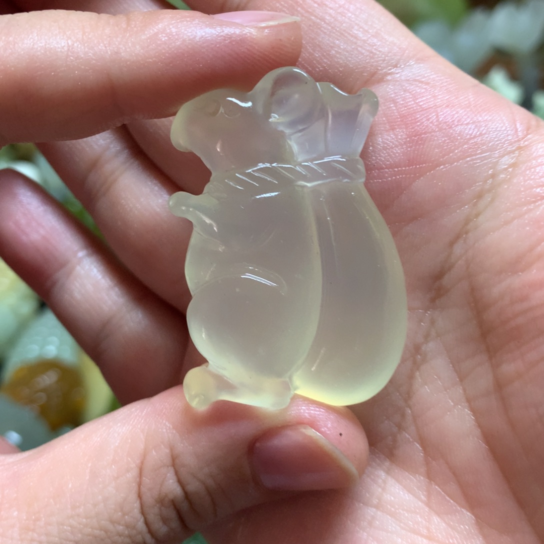 岫玉未镶嵌手把吊坠