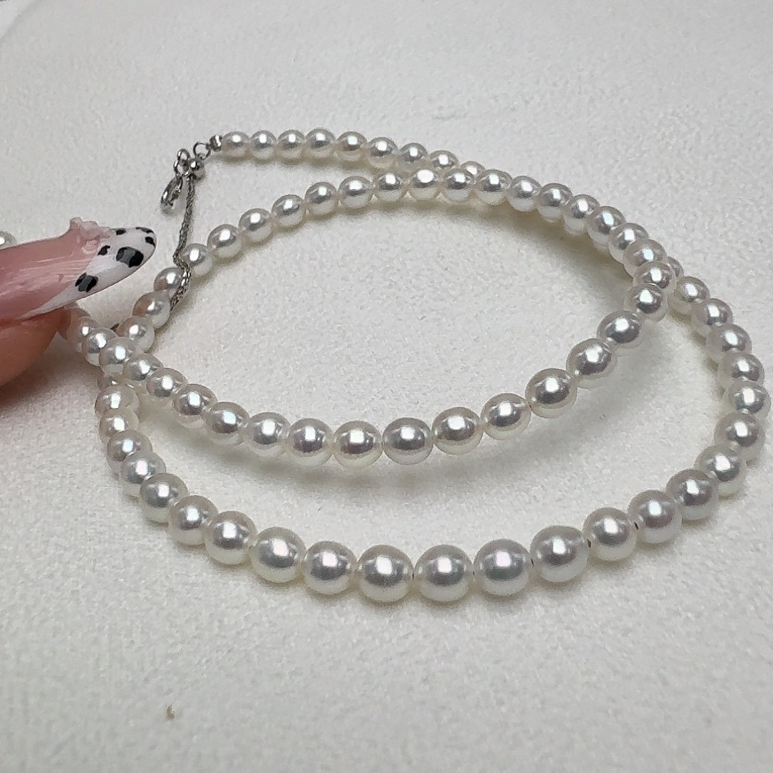 银S925镶嵌淡水珍珠颈饰@@bc161