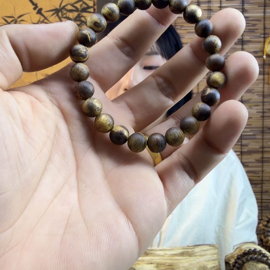 沉香沉香碎屑沉香莺歌绿妖花碎碎8mm