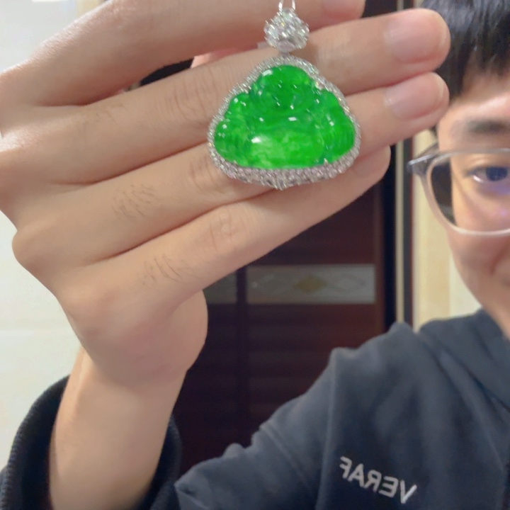 翡翠银S925镶嵌颈饰吊坠