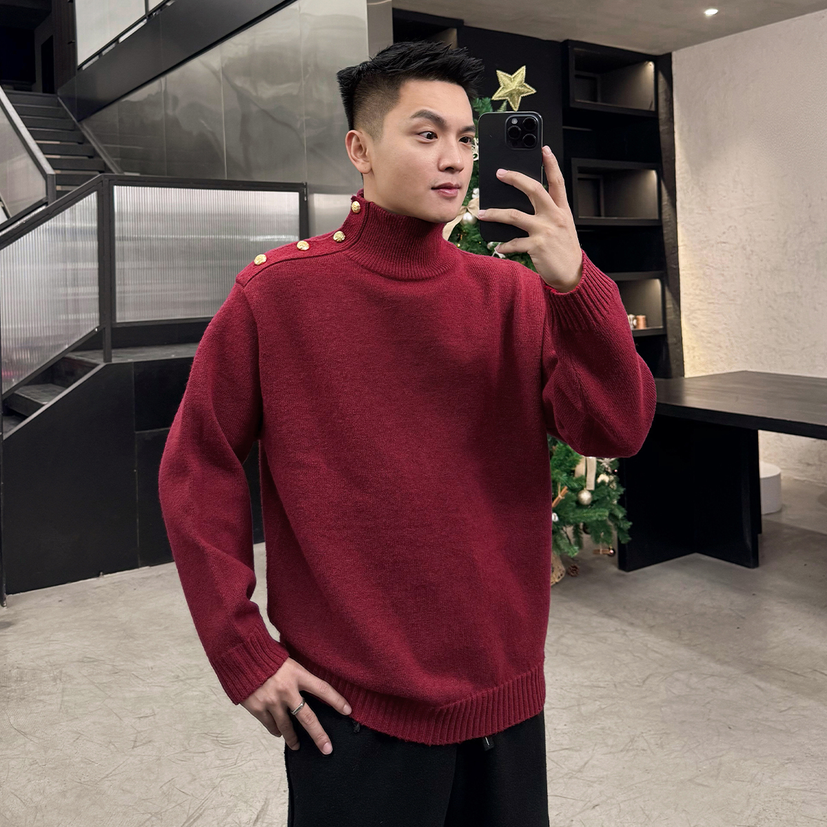 二十二号穿搭【新年高定设计款】冬季加厚保暖高领针织衫毛衣打底衫