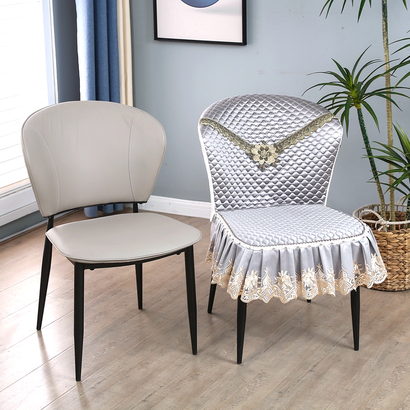 a大镂空弧形皮椅子罩四季通用全包新款家用轻奢凳子餐椅套罩坐垫