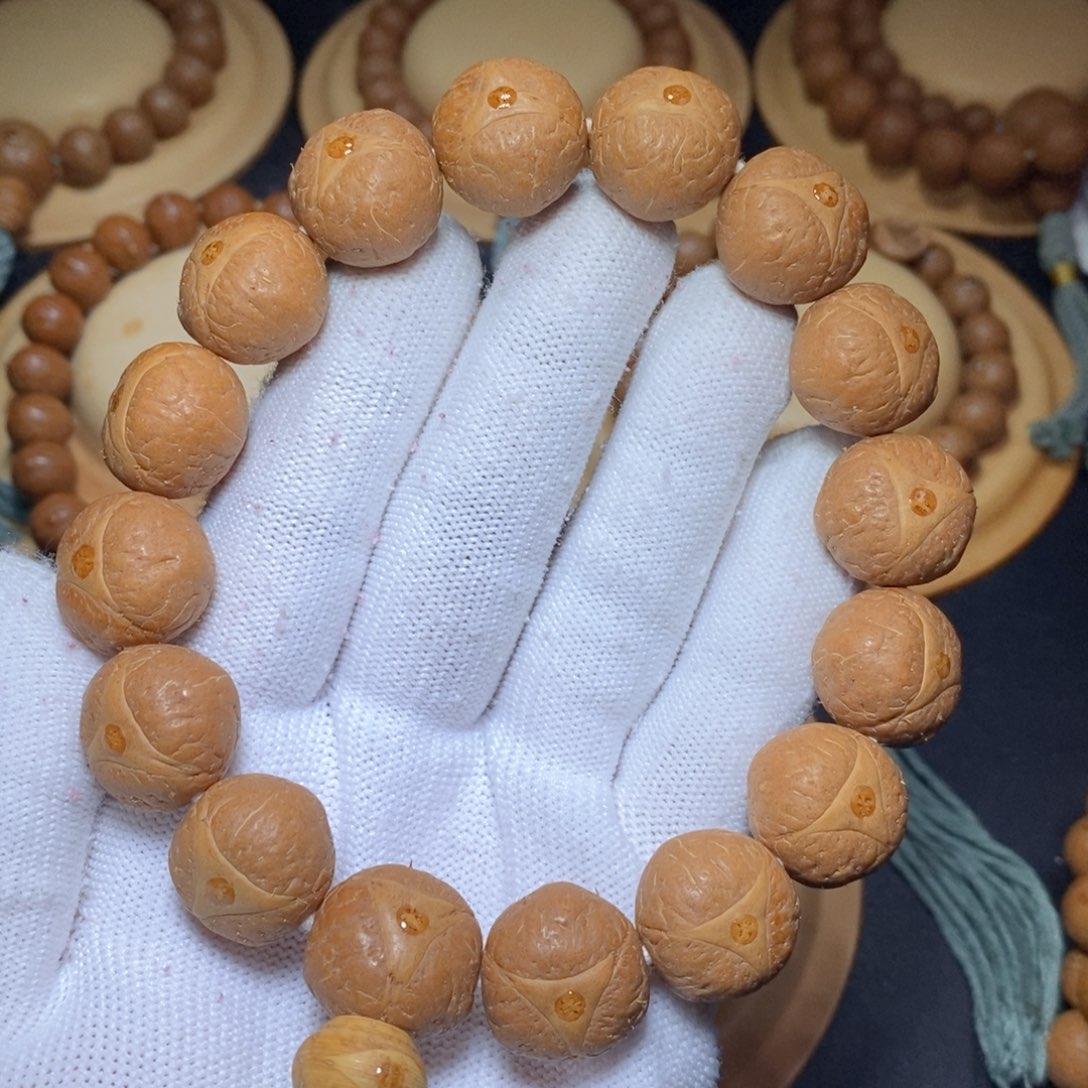 手串凤眼菩提18mm龙眼红皮同树 手串15颗