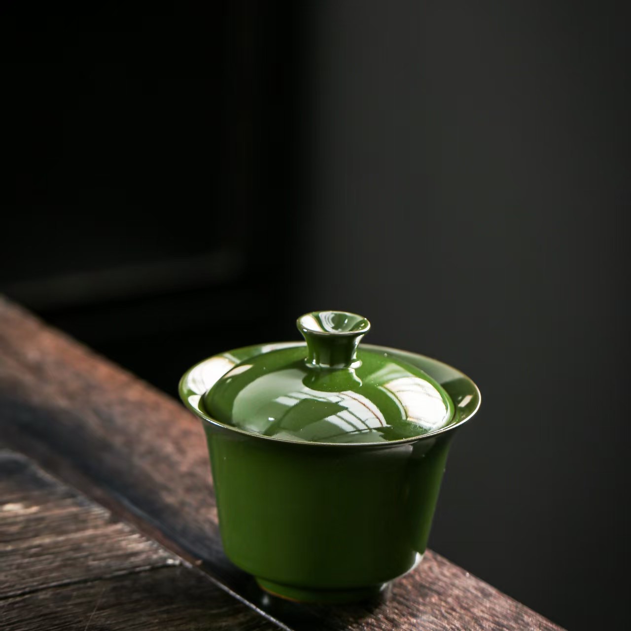 【陈旭签名款】M8泥-施釉-松石马蹄盖碗-容量 90cc左右