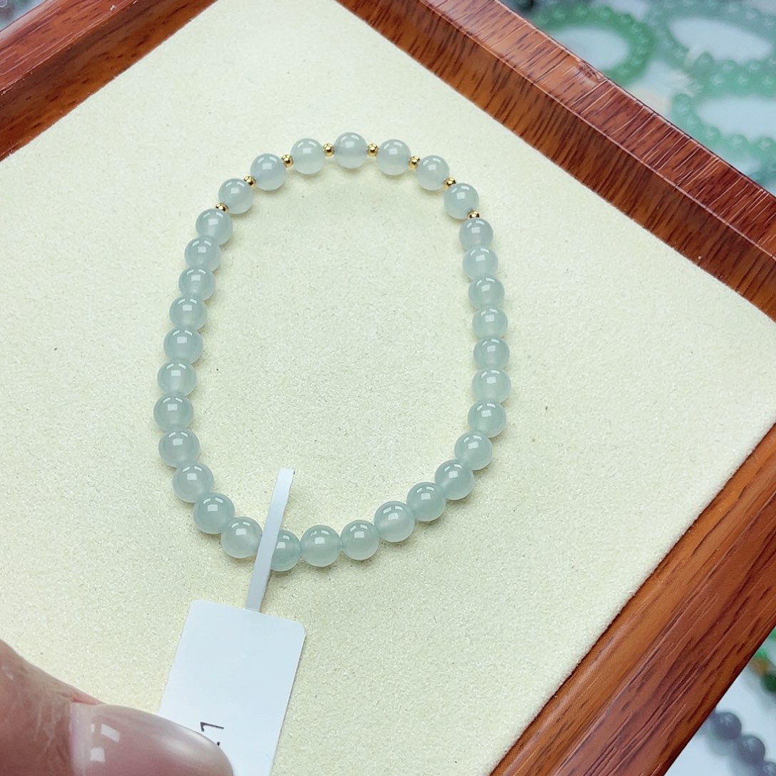 翡翠未镶嵌手链天然缅甸翡翠A货卡5.3