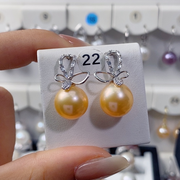*****淡水珍珠银S925镶嵌耳饰