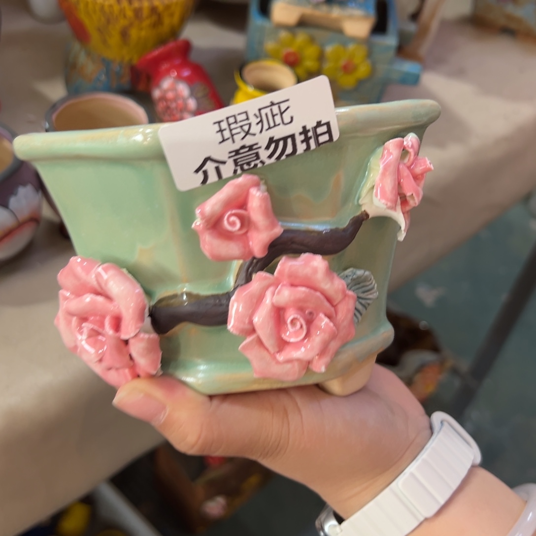 多肉花盆，满20发货，爱退款拉黑瑕疵8132