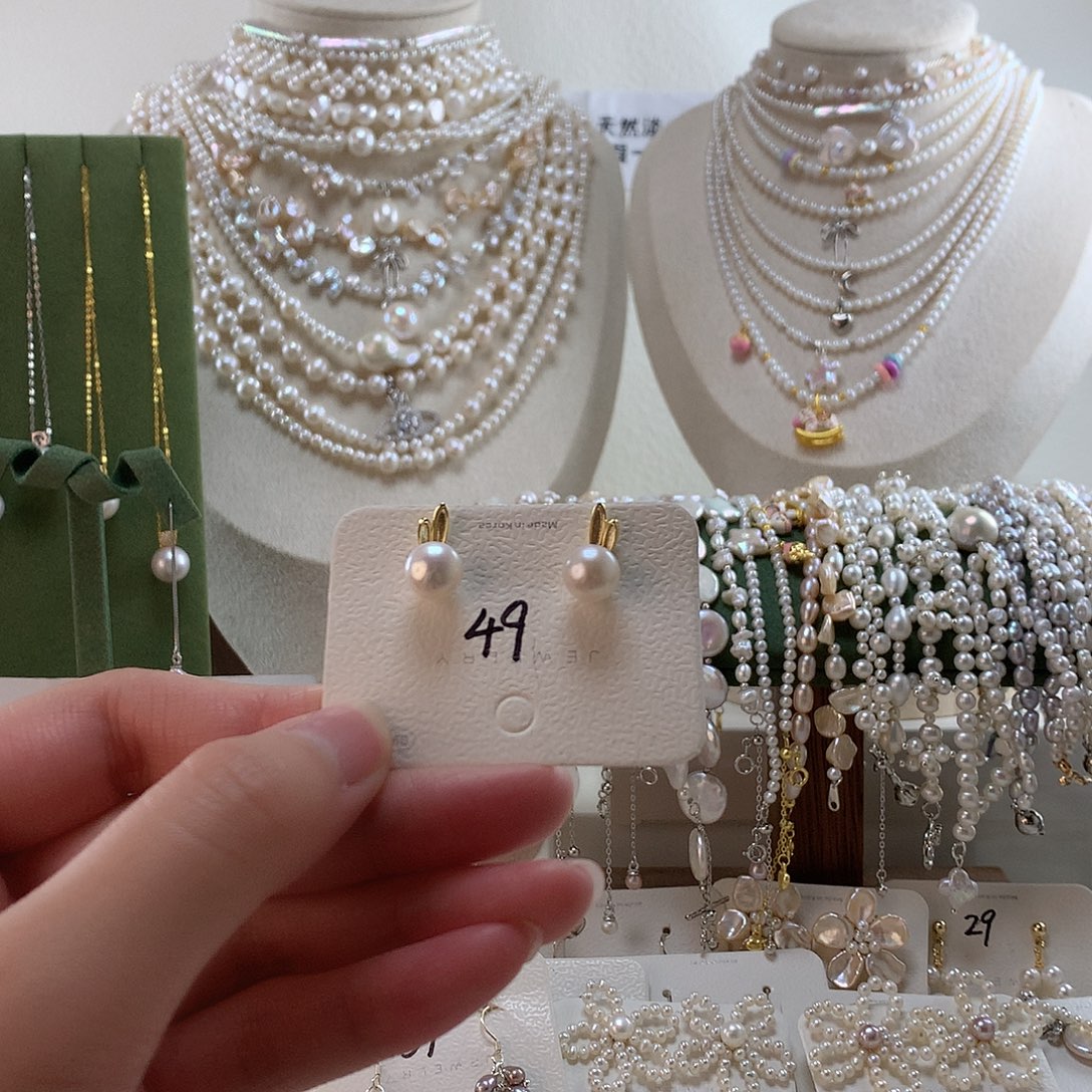 银S925镶嵌淡水珍珠耳饰