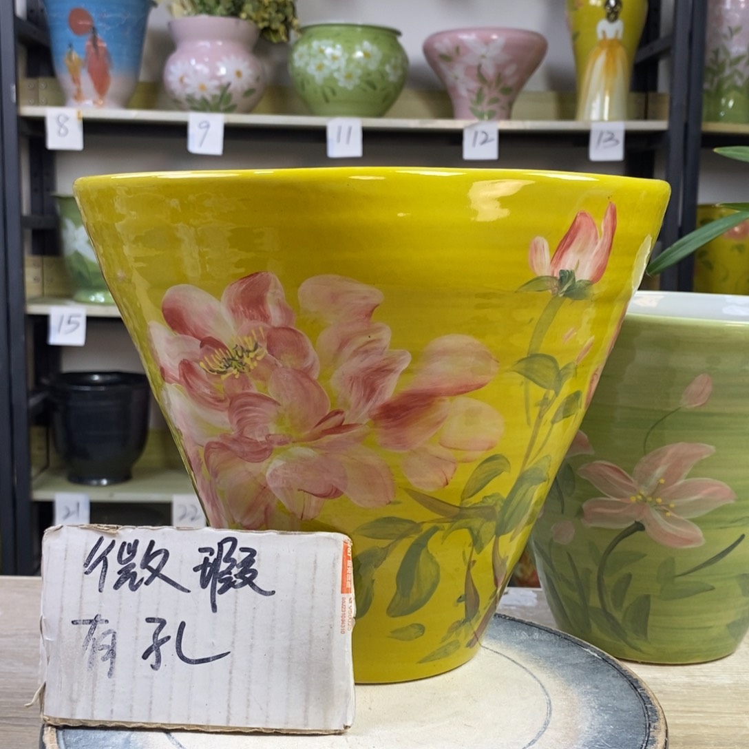 景德镇手工手绘陶瓷花盆