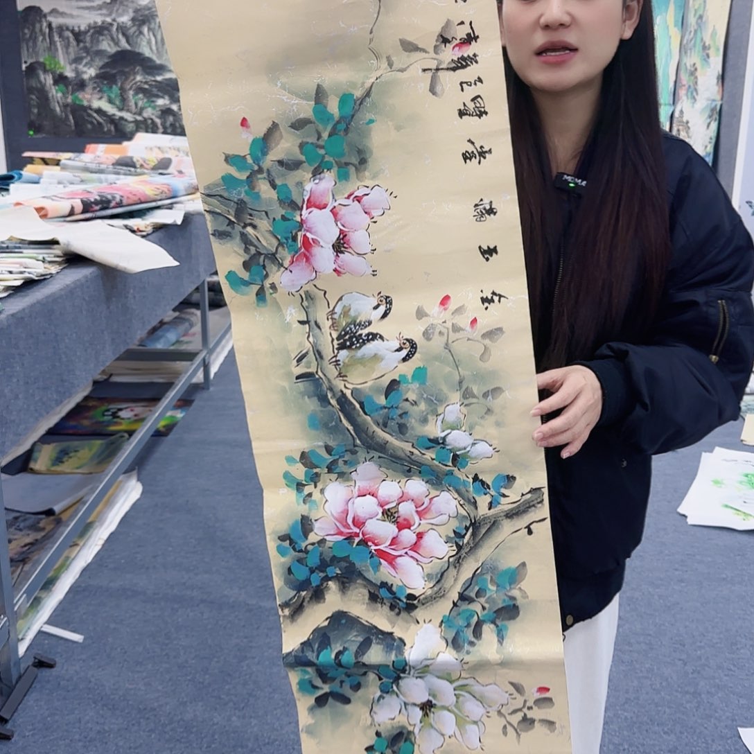 国画作品小姐姐放漏中