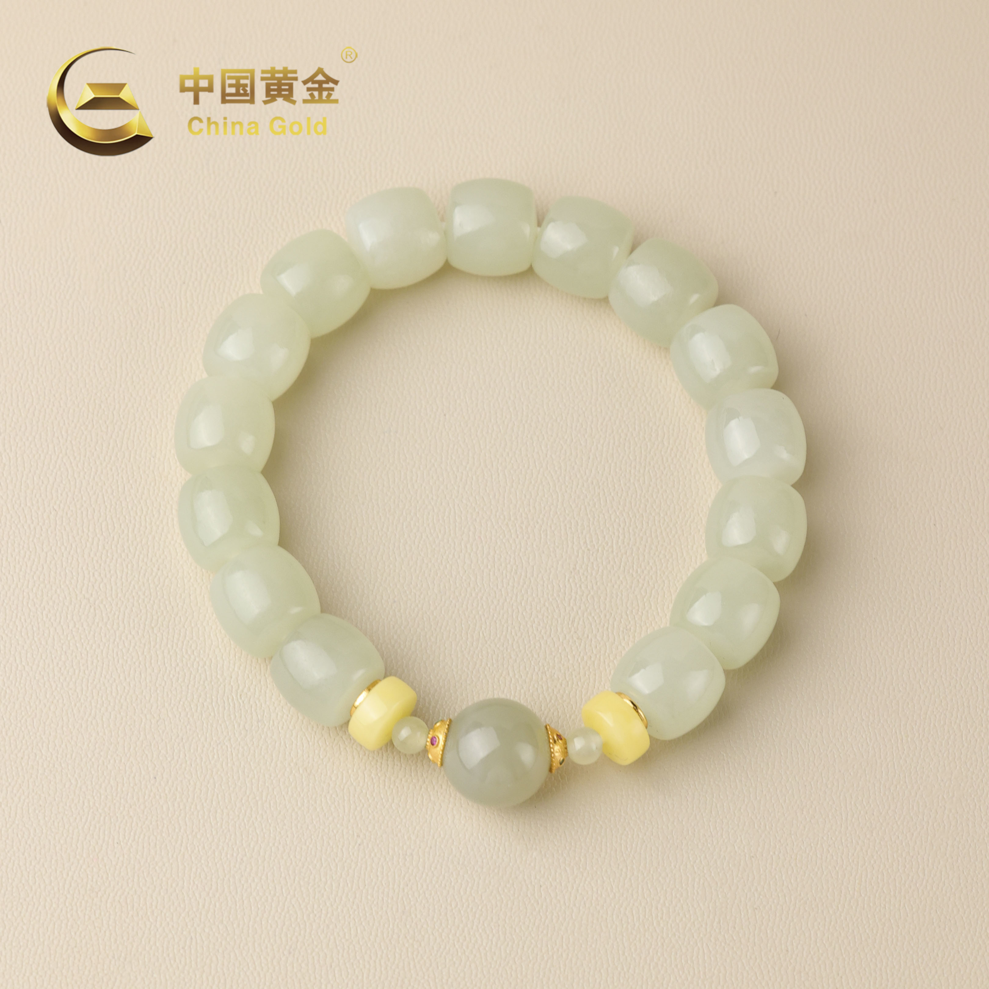 【中国黄金】和季 | 和田玉*手串*S925银镶嵌-S4387-Y