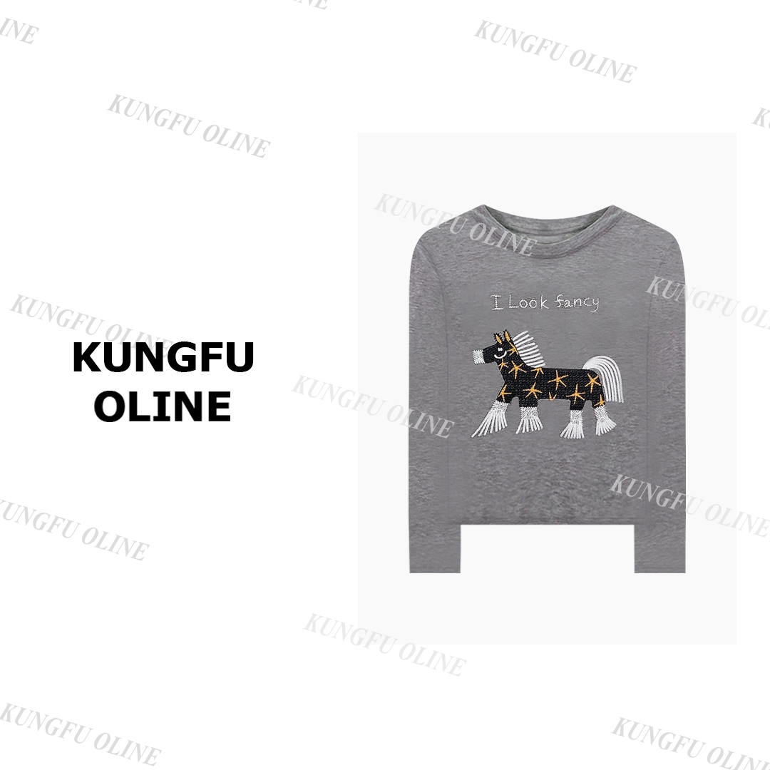 【FF】【星纹斑马】CT55-16秋季流光风羊毛流行印花T恤正肩