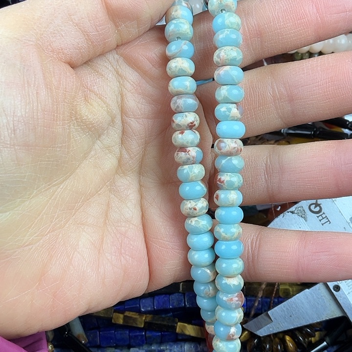 查罗石散珠合金卡8寿山算珠一条