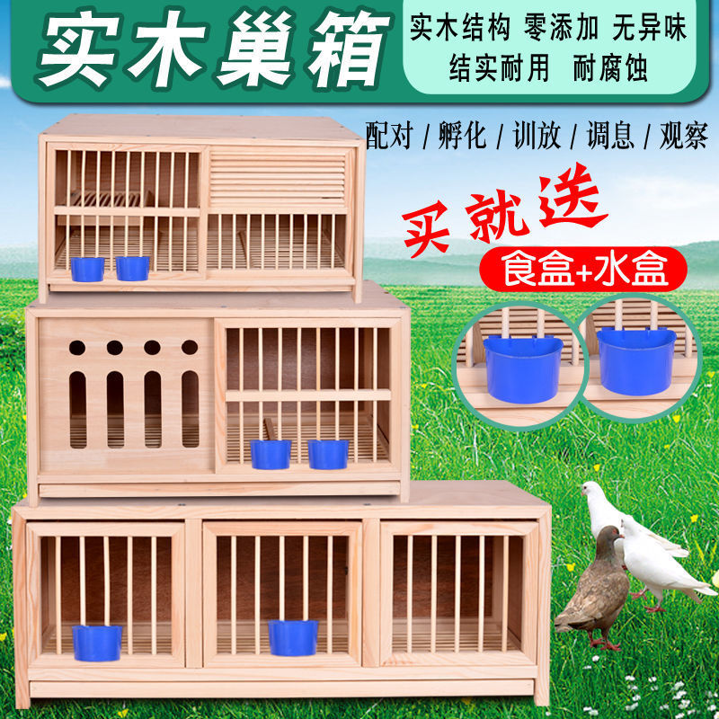 信鸽配对笼赛鸽配对巢箱实木繁殖笼松木鸽子笼子包邮结实耐用防腐