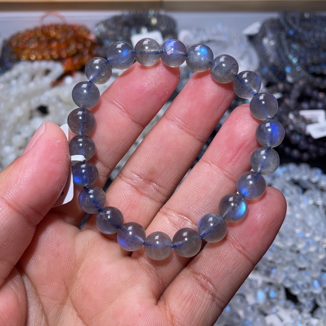 拉长石手链未镶嵌捡漏款拉长石手链9m