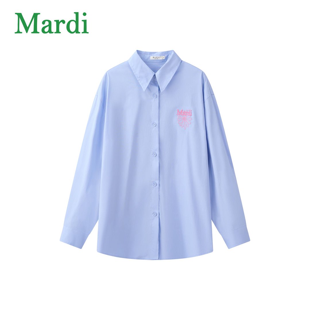 MARDI 小雏菊衬衫女新款春秋纯色百搭休闲衬衣简约上衣MCS2532412