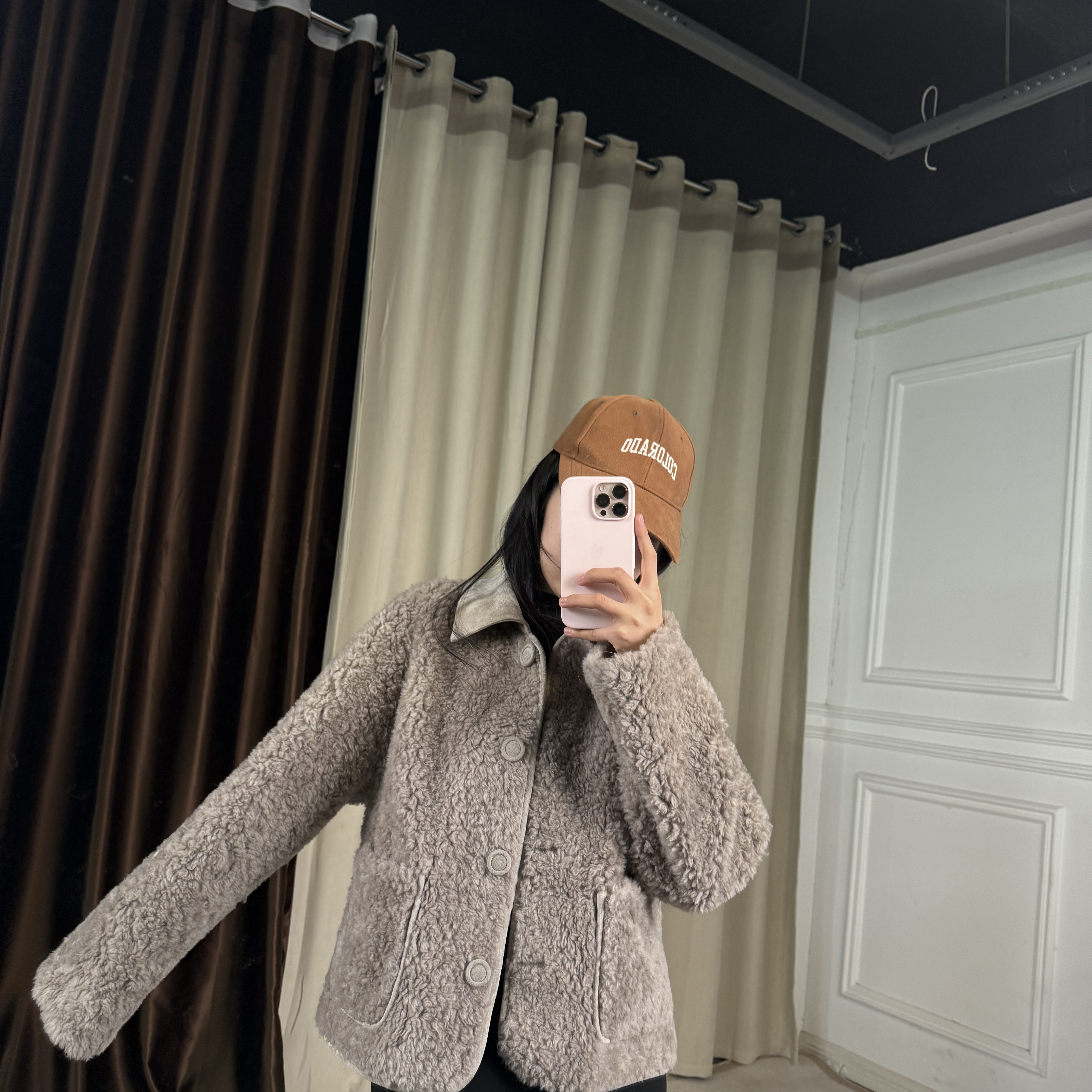 海宁羊毛颗粒大衣2025新款爆款皮草外套女秋冬颗粒绒大衣羊毛8860