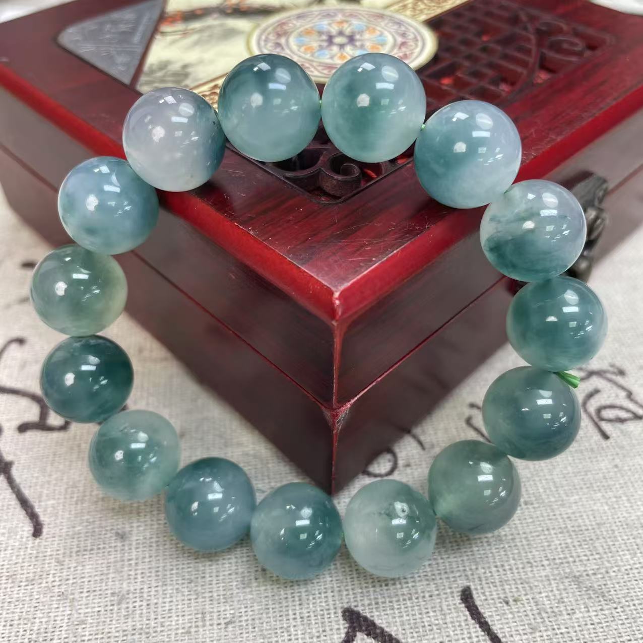 【大喜儿】蓝绿花14m手链-12WQ1646