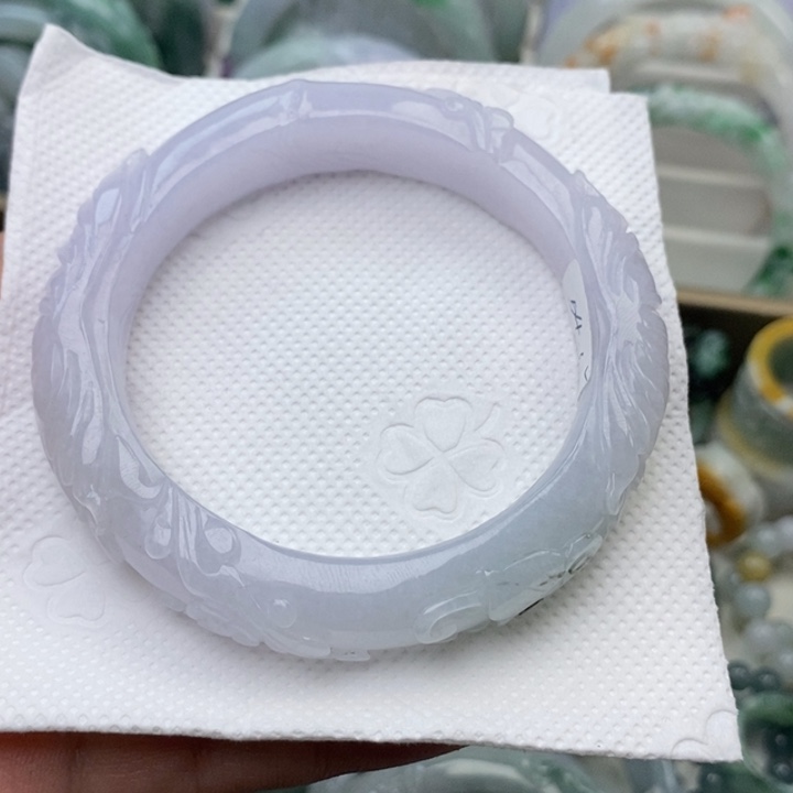 翡翠未镶嵌手镯53.9圈218