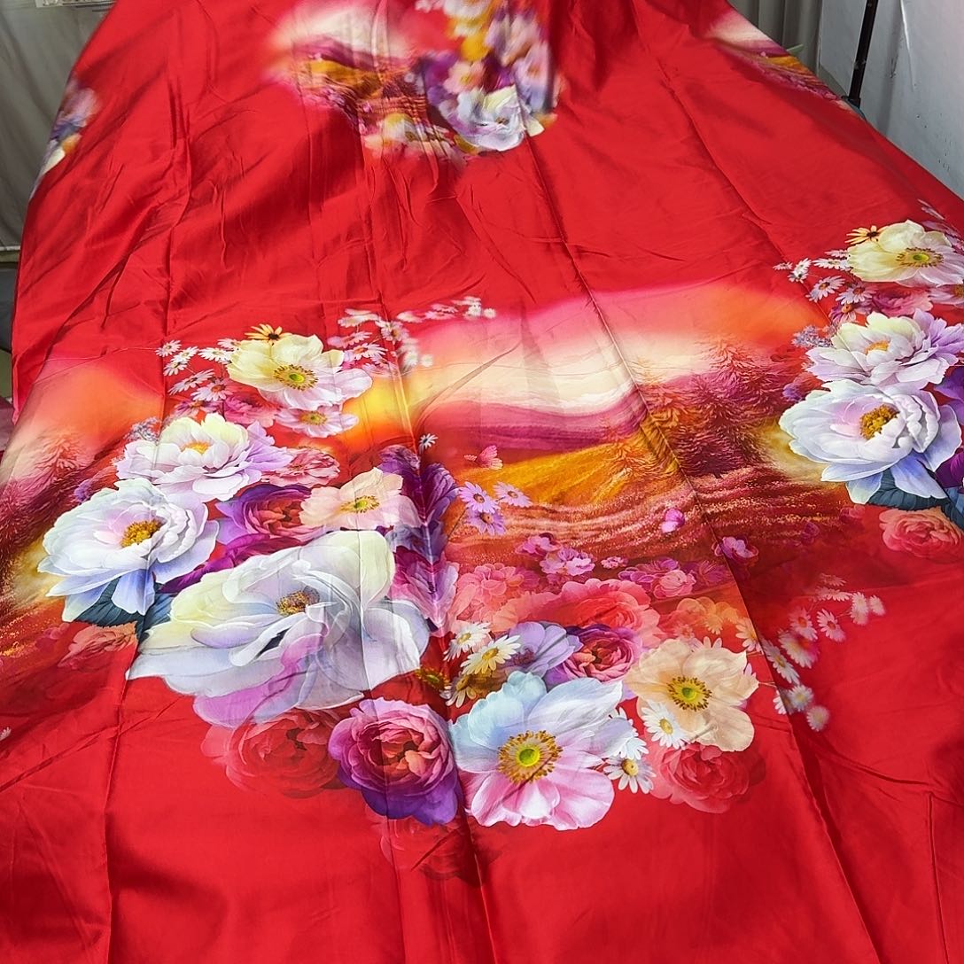 棉4.2米大红纯棉贡缎